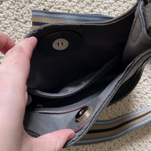 Gray Leather Satchel Crossbody Bag - Picture 4 of 6